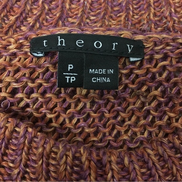 THEORY 100% Linen Sweater Adoncia Astra Loose Split Back Multicolor Size P/TP XS - Picture 6 of 13